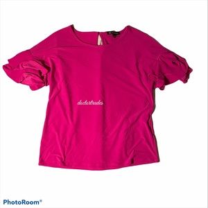 INC International Concepts Ruffled-Sleeve Top M